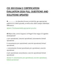 CD 305 EXAM 2 CERTIFICATION EVALUATION 2026 FULL QUESTIONS AND SOLUTIONS UPDATED