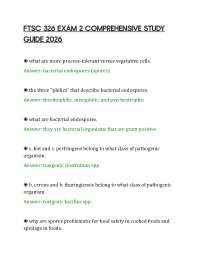 FTSC 326 EXAM 2 COMPREHENSIVE STUDY GUIDE 2026