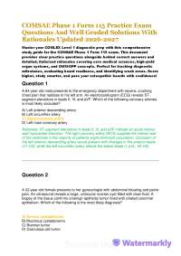 COMSAE Phase 1 Form 115 Practice Exam Questions And Well Graded Solutions With Rationale