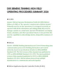DXR SIEMENS TRAINING HIGH-YIELD OPERATING PROCEDURES SUMMARY 2026