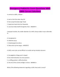 Emergency Pediatrics Exam Questions With 100% Correct Solutions