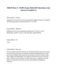 NBEO Part 3 – PEPS Exam 2026-2027 Questions And Answers Graded A+