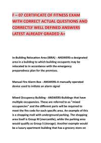 F – 07 CERTIFICATE OF FITNESS EXAM WITH CORRECT ACTUAL QUESTIONS