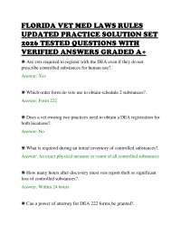 FLORIDA VET MED LAWS RULES UPDATED PRACTICE SOLUTION SET 2026 TESTED QUESTIONS WITH VERIFI