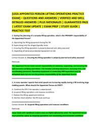 [LEEA APPOINTED PERSON LIFTING OPERATIONS PRACTICE EXAM] – QUESTIONS AND ANSWERS | VERIFI