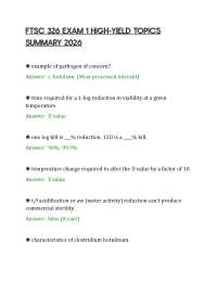 FTSC 326 EXAM 1 HIGH-YIELD TOPICS SUMMARY 2026