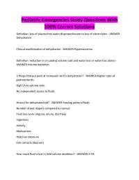 Pediatric Emergencies Study Questions With 100% Correct Solutions