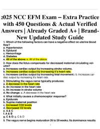 2025 NCC EFM Exam – Extra Practice with 450 Questions & Actual Verified Answers | Alread