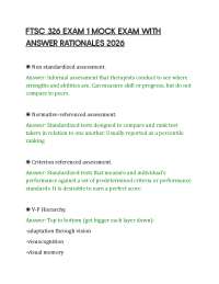 FTSC 326 EXAM 1 MOCK EXAM WITH ANSWER RATIONALES 2026