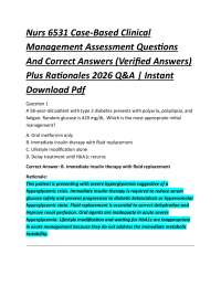 Nurs 6531 Case-Based Clinical Management Assessment Questions And Correct Answers