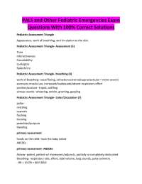 PALS and Other Pediatric Emergencies Exam Questions With 100% Correct Solutions