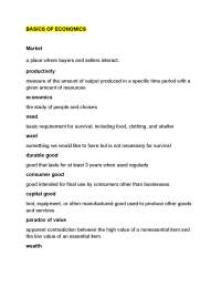 BASICS/KEY TERMS OF ECONOMICS