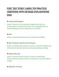 FORT TEST STUDY CARDS TOP PRACTICE QUESTIONS WITH DETAILED EXPLANATIONS 2026
