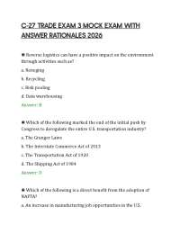 C-27 TRADE EXAM 3 MOCK EXAM WITH ANSWER RATIONALES 2026