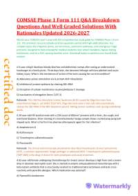 COMSAE Phase 1 Form 111 Q&A Breakdown Questions And Well Graded Solutions With Rationale