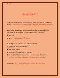 Bio 251 - EXAM 2 Practice Questions and Verified Answers 2026 Updtaed A+ Grade