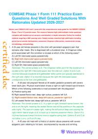 COMSAE Phase 1 Form 111 Practice Exam Questions And Well Graded Solutions With Rationale