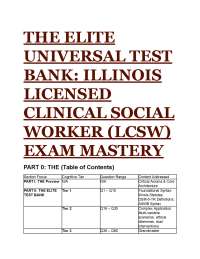 IL LCSW Exam Test Bank 2026/2027: ASWB Clinical Blueprint & Illinois Statutes Mastery