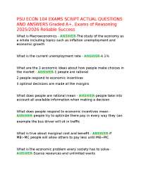 PSU ECON 104 EXAMS SCRIPT ACTUAL QUESTIONS AND ANSWERS Graded A+, Exams of Reasoning 2025/