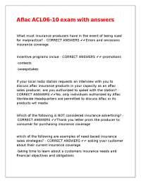 Aflac ACL06-10 exam with answers