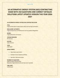 Virginia Alternative Energy Systems (AES) Contracting Exam Study Guide (2026–2027) — Compr