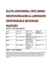 2026/2027 [S-Tier] NewFoundLand Responsible Beverage Mastery: Elite Test Bank & Exam Guide