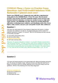 COMSAE Phase 1 Form 115 Practice Exam Questions And Well Graded Solutions With Rationale