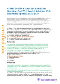 COMSAE Phase 1 Form 114 Real Exam Questions And Well Graded Solutions With Rationales Up