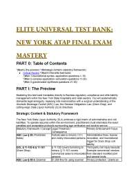 2026/2027 S-Tier NY ATAP Exam Test Bank: ABC Law & Dram Shop (20+ Qs)