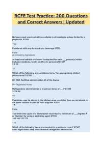 RCFE Test Practice- 200 Questions and Correct Answers | Updated