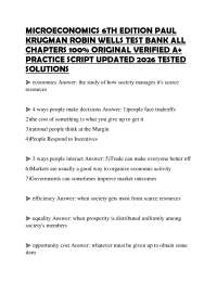 MICROECONOMICS 6TH EDITION PAUL KRUGMAN ROBIN WELLS TEST BANK ALL CHAPTERS 100% ORIGINAL V
