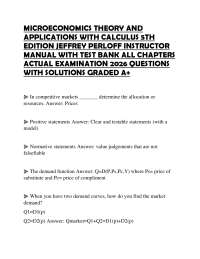 MICROECONOMICS THEORY AND APPLICATIONS WITH CALCULUS 5TH EDITION JEFFREY PERLOFF INSTRUCTO