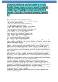 COMPREHENSIVE CGFM Exam 1- Study Guide Exam Newest and Latest Updated 2026/2027 Complete