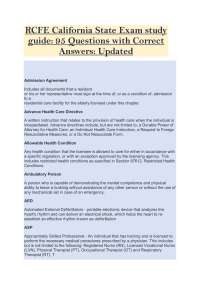 RCFE PRACTICE EXAM- 100+ QUESTIONS WITH 100% VERIFIED SOLUTIONS