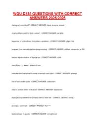 WGU D335 Questions with Correct Answers