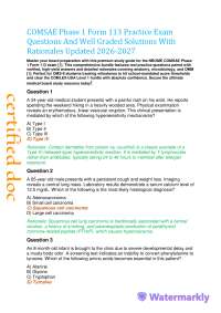COMSAE Phase 1 Form 113 Practice Exam Questions And Well Graded Solutions With Rationale