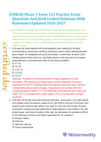 COMSAE Phase 1 Form 112 Practice Exam Questions And Well Graded Solutions With Rationale