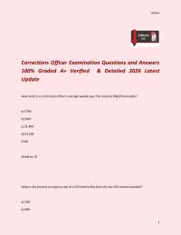 Corrections Officer Exam Q&A 100% Graded A+ 2026 Update