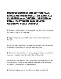 MICROECONOMICS 6TH EDITION PAUL KRUGMAN ROBIN WELLS TEST BANK ALL CHAPTERS 100% ORIGINAL V