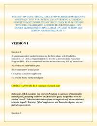 WGU D757 OA EXAM / SPECIAL EDUCATION CURRICULUM OBJECTIVE ASSESSMENT D757 WGU ACTUAL EXAM