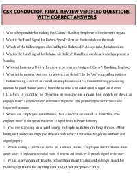 CSX Conductor Final Review (PDF) | 2026 Verified Questions & Answers Guide