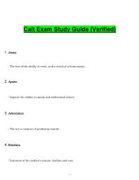 CALT Exam Study Guide PDF | Speech and Language Disorders Questions (Verified)