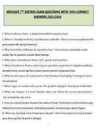 ServSafe 7th Edition Exam (PDF) | 2026 Questions & Answers | Food Safety Test