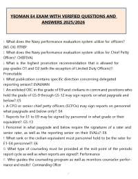 Yeoman E4 Exam Questions and Answers (PDF) | 2026 Navy Advancement | YN Study Guide