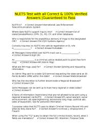 NLETS Test with all Correct & 100% Verified Answers |Guaranteed to Pass