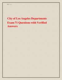 City of Los Angeles Departments Exam 71 Questions with Verified Answers 2026 Updated