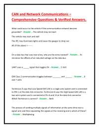 CAN and Network Communications – Comprehensive Questions & Verified Answers.