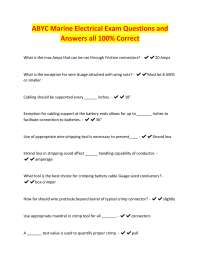 ABYC Marine Electrical Exam Questions and Answers all 100% Correct