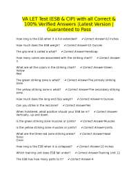 VA LET Test (ESB & CIP) with all Correct & 100% Verified Answers |Latest Version |Guarante