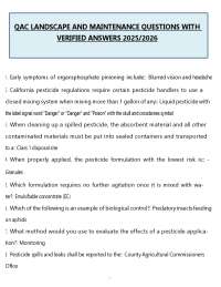 QAC Landscape and Maintenance Questions and Answers (PDF) | 2026 Horticulture Exam | Lands